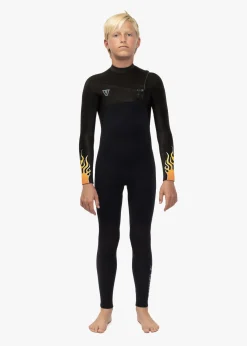High Seas Boys Fire 4-3 Full Chest Zip Wetsuit