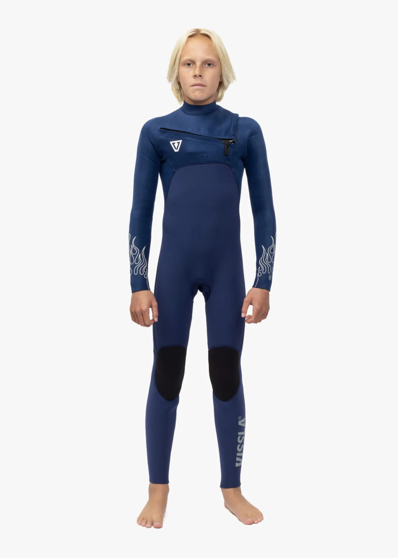 High Seas Boys Fire 4-3 Full Chest Zip Wetsuit
